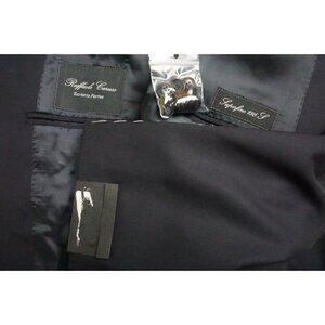 Raffaele Caruso Solid Blue S150s Wool 2 Pc Suit Jacket Pants Sz 46R NEW